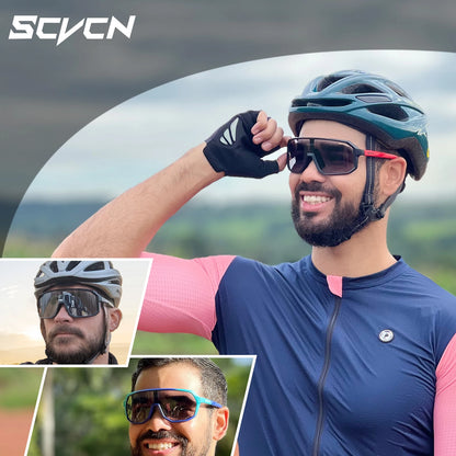 SCVCN Photochromic Cycling Sunglasses for Men – UV400 Mountain Bike & Road Bicycle Eyewear