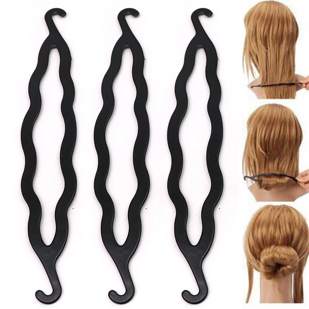 Multiple Magic Hair Braided Tool Set: 1-6Pcs Hair Donut Bun Maker Hairpins Twist Hair Clip - Styling Accessory for Women & Girls