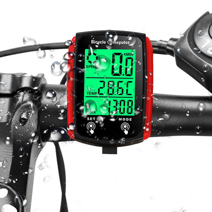 Wired Bicycle Speedometer LCD Computer | Odometer English Waterproof Bike Accessories | Backlit Display for Day/Night Cycling