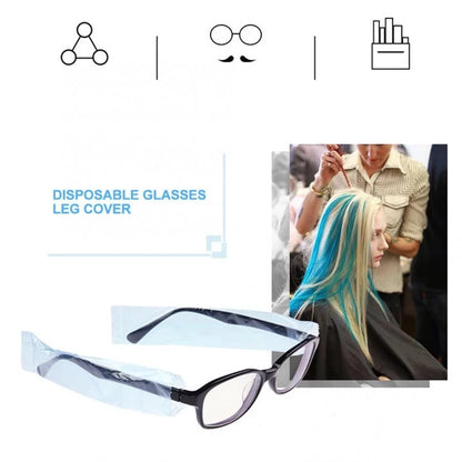 Disposable Glasses Leg Sleeves: 200pcs/Box Hairdressing DIY Barber Coloring Styling Tool | Eyeglasses Protector Accessory