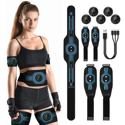 EMS Muscle Stimulator Abdominal Toning Belt - Abs Muscle Toner for Home Gym Fitness Training - Body Slimming for Belly, Waist, Arms, Legs - Weight Loss Aid