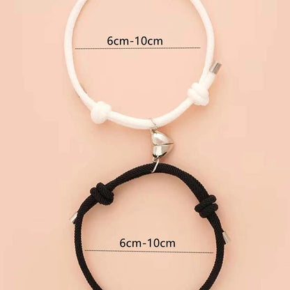 Black & White Magnetic Couple Hand Ropes: Fashionable Silver Multifunctional Accessories for Parties, Travel, and Daily Use