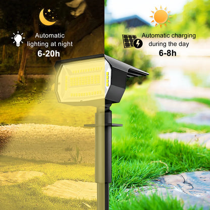 72/68 LED Solar Landscape Lights: IP65 Waterproof Outdoor Solar Garden Spotlight with 3 Modes - Yard Lawn Walkway Lighting