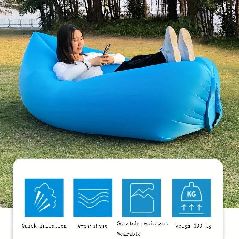 Portable Inflatable Lounger: Waterproof Air Sofa for Camping, Beach, and Outdoor Adventures - Comfortable Couch for Hiking and Picnics