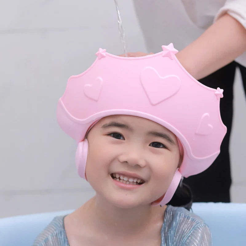 Protective and Adjustable Baby Shower Cap: Soft Hair Wash Hat for Kids with Ear Protection - Ensure Safe Shampoo Bathing Experience, Shielding Children's Heads During Showers