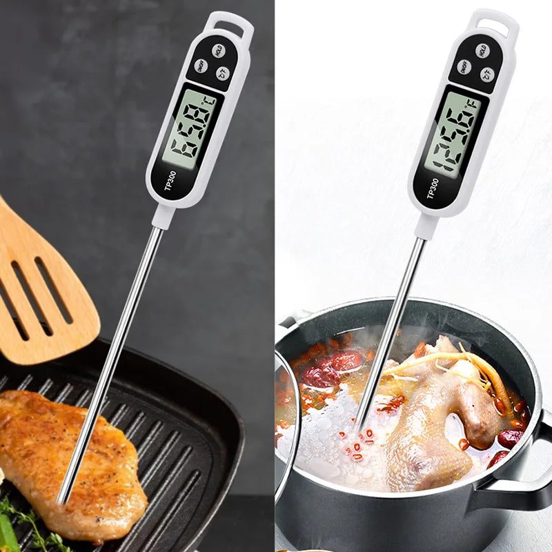 Digital Kitchen Thermometer for Meat, Water, Milk - Electronic Food Temperature Probe for Cooking, BBQ, Oven Use