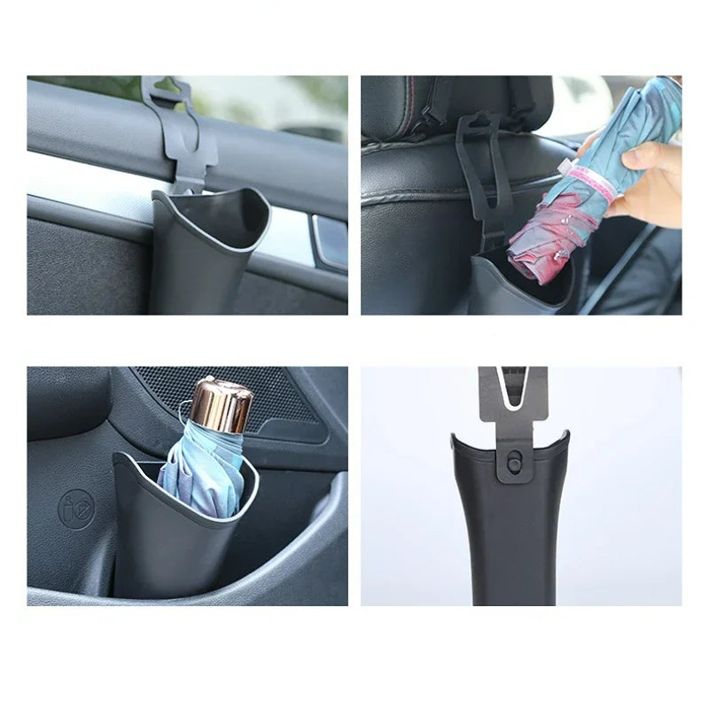 Waterproof Car Umbrella Storage Rack : Creative Multifunctional Fixed Bucket for Car Accessories - Convenient Car Storage Solution