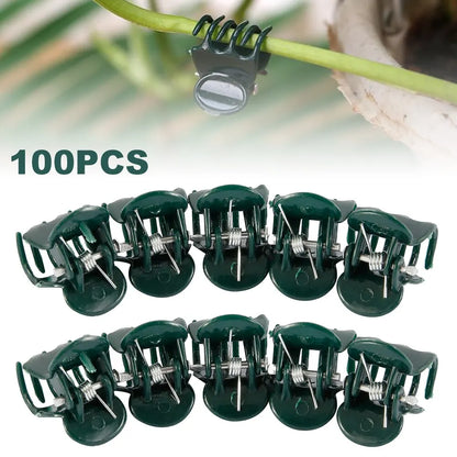 100pcs Garden Plant Clips: Plastic Support for Orchid Stems, Vine, Vegetables, Flowers - Ideal for Tying, Bundling, and Clamping Garden Branches