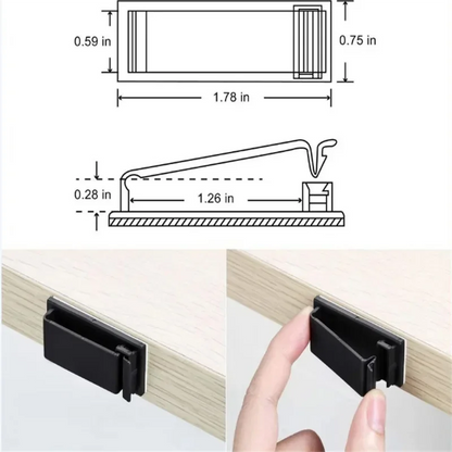 Cable Fixing Clip – Wire Sorting Buckle Chassis Organizer, 19x47mm – Black and White Cable Organizer