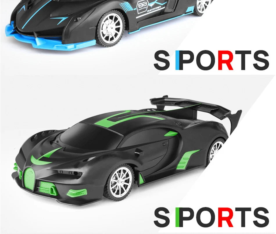 1/18 Scale RC Sports Car with LED Light - 2.4G Radio Remote Control, High-Speed Drifting Vehicle, Racing Toy for Boys and Girls