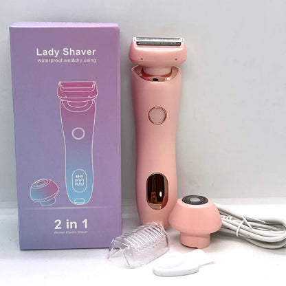 Electric Razors for Women - 2 in 1 Bikini Trimmer and Face Shavers, Hair Removal for Underarms and Legs, IPX7 Waterproof Body Trimmer