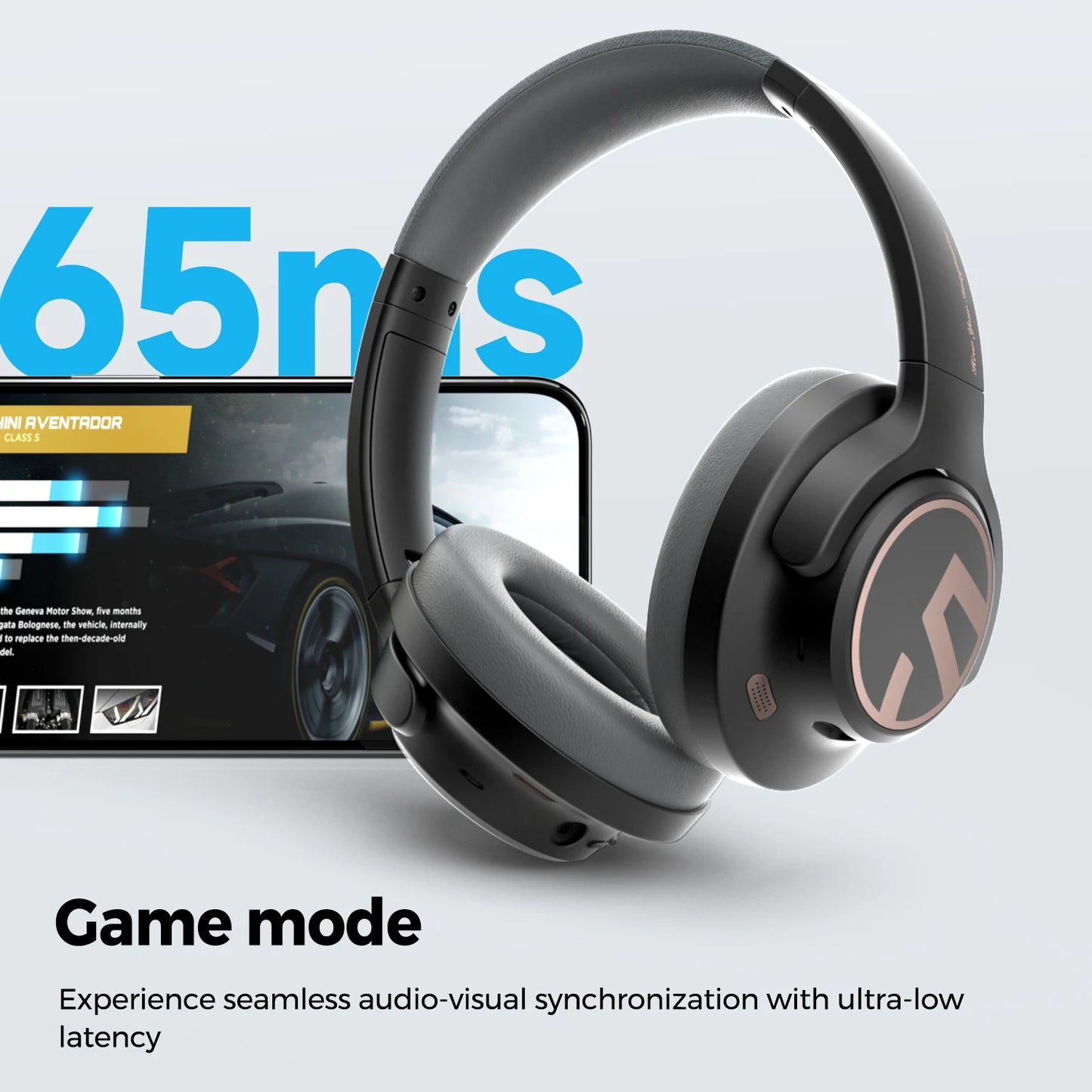 SoundPEATS Space Bluetooth 5.3 Headphones - Wireless Hybrid Active Noise Cancelling Headphones with 123H Playtime, Mic, and Multipoint Connection