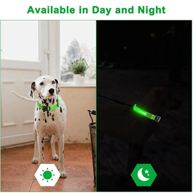 Adjustable LED Glowing Dog Collar: Flashing Rechargeable Luminous Collar for Night Safety - Anti-Lost Light Harness for Small Dogs