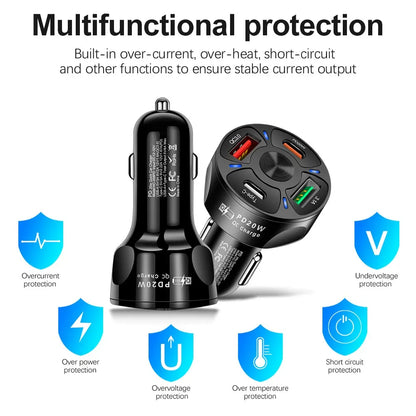 Olaf Dual USB C Car Charger - Fast Charging USB PD QC3.0 Type C Charger for iPhone, Samsung, Xiaomi - Efficient Car Phone Adapter