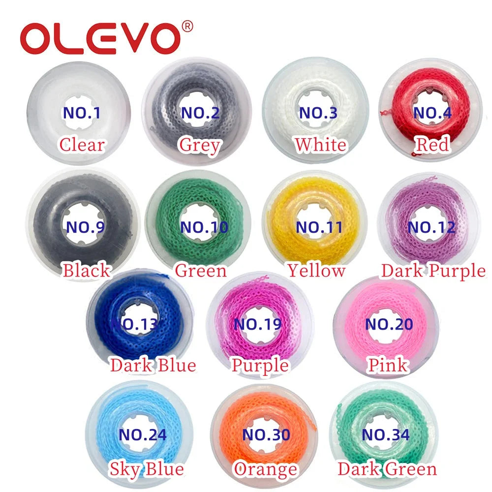 OLEVO 15 Feet Dental Elastic Powerchains: Orthodontic Ligature for Braces - Long & Short Continuous Ultra Power Chain Rubber Bands