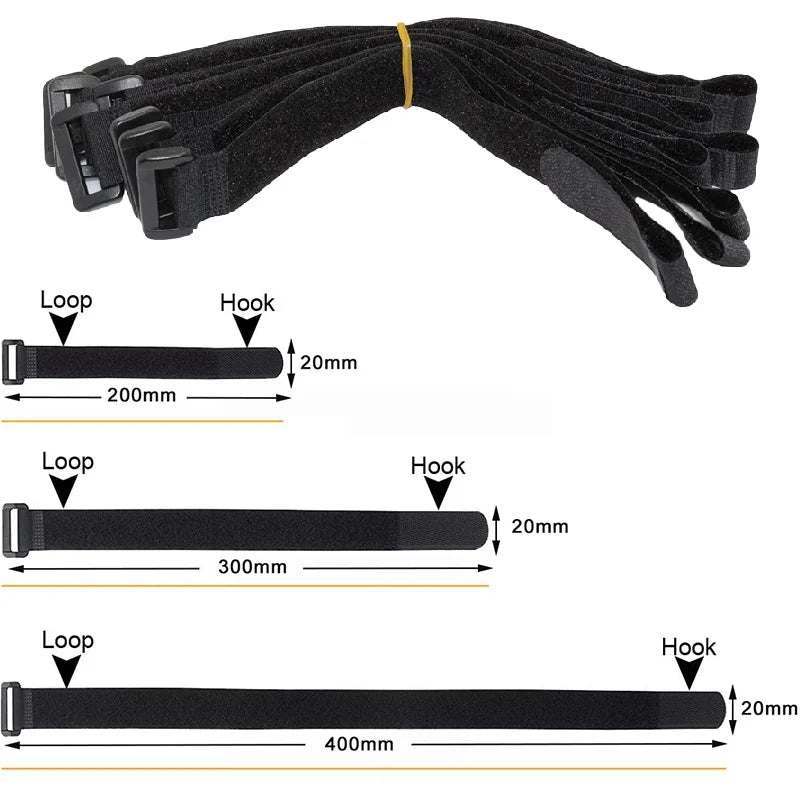 5/10Pcs Reusable Hook and Loop Cable Straps | Nylon Securing Wire Cord Ties | Organizer Fastener Tape for Cables