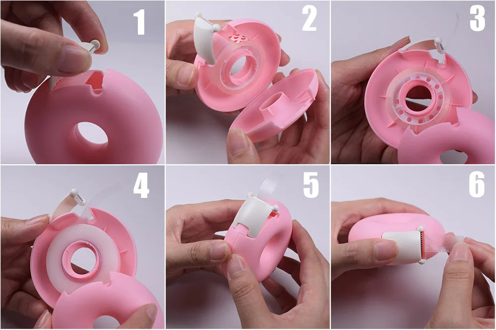 Eyelash Extension Tape Cutter - Round/Heart Dispenser Adhesive Tape Holder for Grafting Eyelash Plastic Tapes Cutting