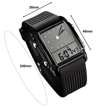 Men's Electronic LED Watch – Adjustable Strap, Waterproof with Night Light, High Accuracy, Legible & Decorative Sports Wristwatch