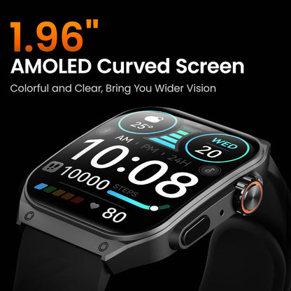 HAYLOU Watch S8 Smartwatch - 1.96'' AMOLED Curved Screen, Bluetooth Call, AI Voice Assistant | Smartwatch for Men