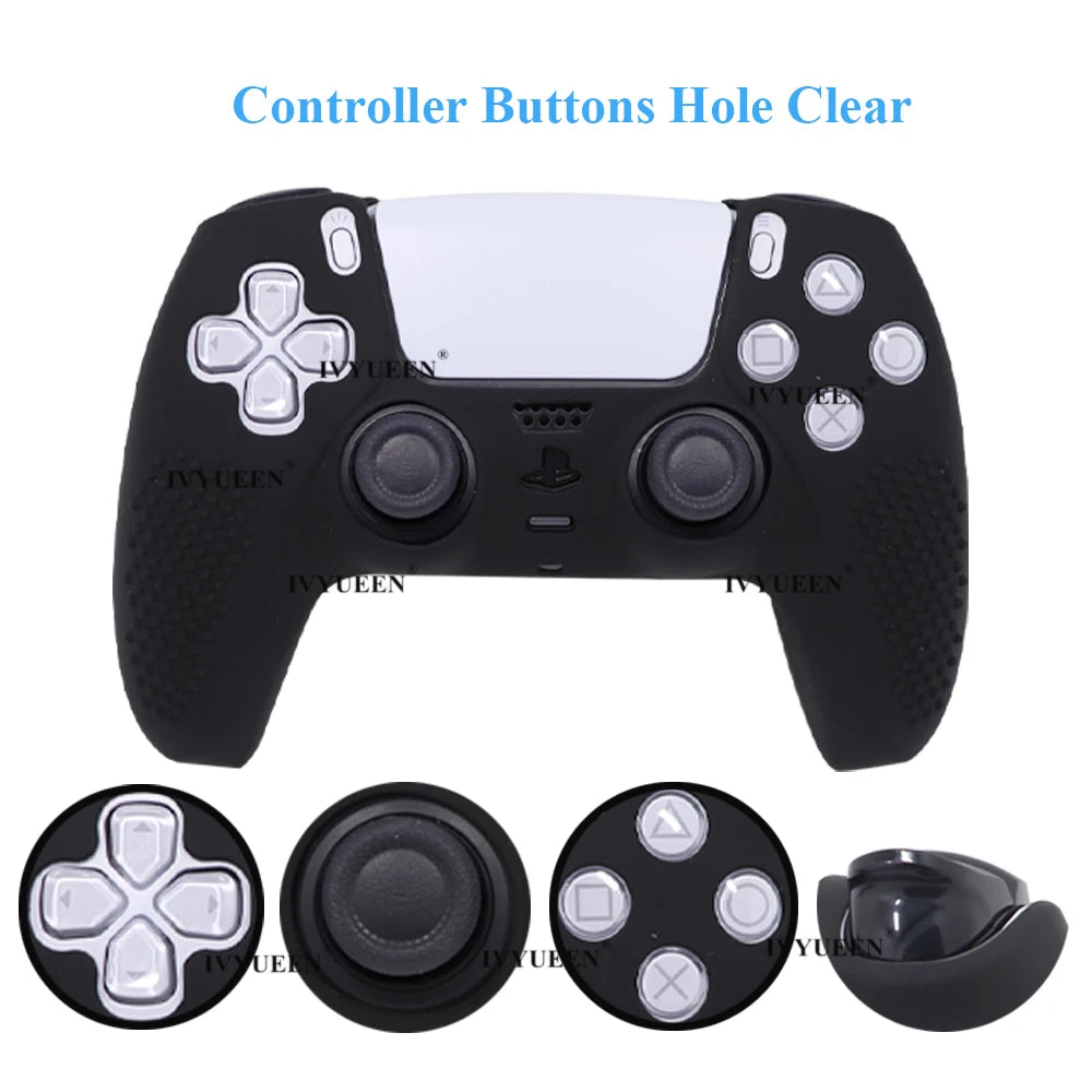 IVYUEEN Studded Silicone Protective Cover for PlayStation 5 DualSense Controller - Gamepad Case with Thumbstick Grips