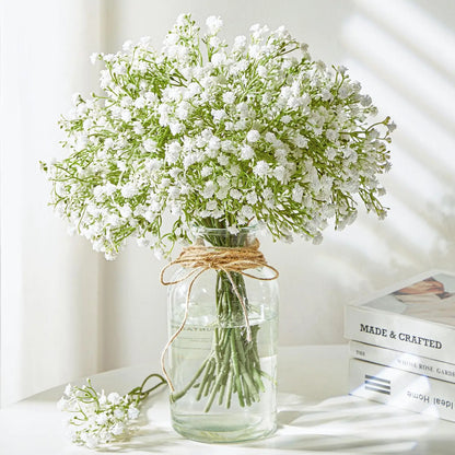 10/15pcs Artificial Baby's Breath Flowers – Fake Gypsophila for Wedding, Party and Home Decor | DIY Floral Bouquets