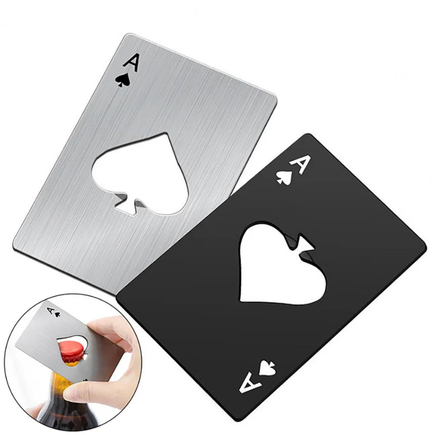 Creative Poker Shaped Bottle Opener: Stainless Steel Credit Card Size - Bar and Restaurant Beer Opening Tool Gift