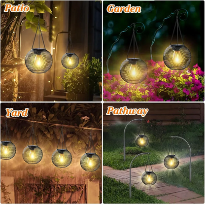 Ortiny Upgraded Solar Lantern - Decorative Outdoor Hanging Lights, Waterproof for Garden and Patio