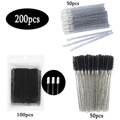 200 Pcs Disposable Makeup Brushes Set: Eyelashes, Eyebrows, Lip Tools - Microbrush Swab Crystal Mascara Wands from Trusted Supplier