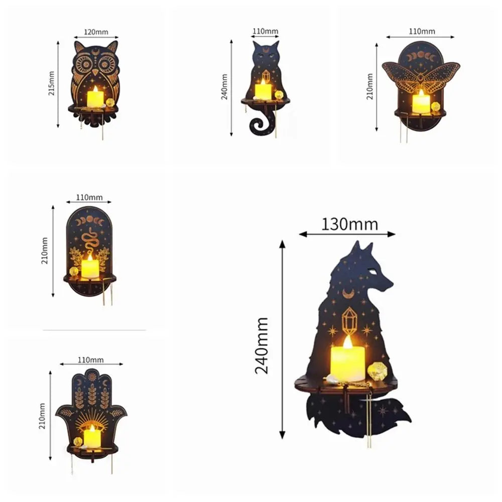 New Crystal Decorative Shelf – Wooden Carving Handicraft Rack for Home Candle Holder and Crystal Display