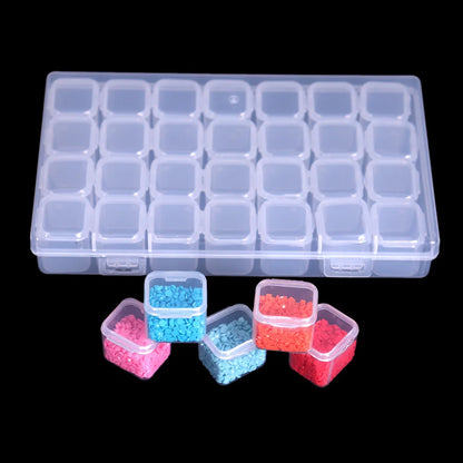 Diamond Painting Storage Container - 28/56 Grid Grooves, Transparent Toolbox for Diamond Embroidery Accessories and DIY Beaded Projects