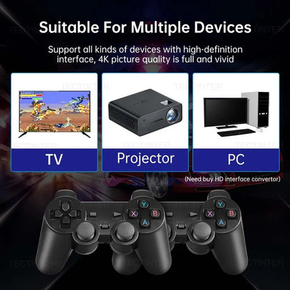 Video Game Console with 20,000 Built-In Games – Wireless Controller, 4K HD TV Game Stick, Retro Mini Handheld Game Player