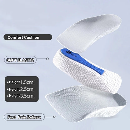 Memory Foam Height Increase Insoles – Arch Support for Men & Women, Orthopedic Shoe Pads, Flat Feet, Heel Lift for Sneakers