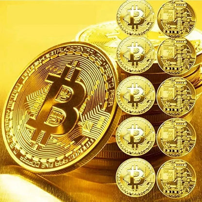 Gold Plated Bitcoin Coin – Collectible Art and Commemorative Gift | Casascius Metal Antique Imitation for Birthdays