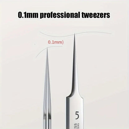 Ultra-Fine No. 5 Cell Acne Blackhead Clip Tweezers - Special Facial Care Tool for Beauty Salon Use