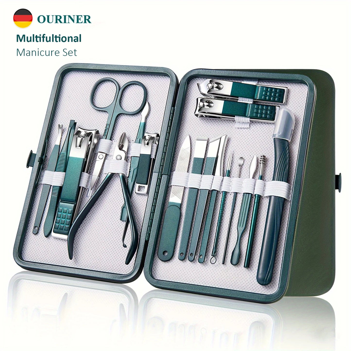 Professional Stainless Steel Manicure and Pedicure Set – 7/10/12/18 Piece Nail Care Kit with Nail Clippers and Travel Case