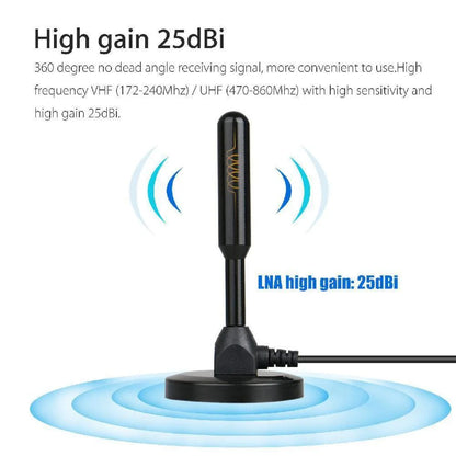 HD Digital TV Antenna with Amplifier - 200 Miles Ultra HDTV Indoor/Outdoor Aerial, Quick Response, Amplified VHF/UHF Set