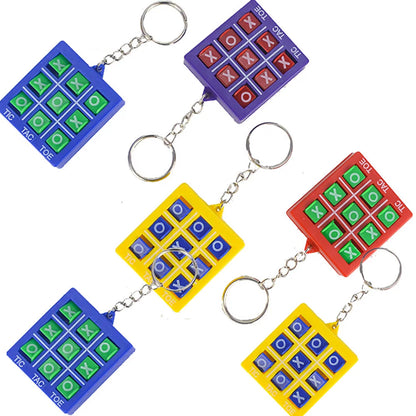 10Pcs Children's Puzzle Circle Fork Chess Toy Set with Key Chain Pendant - Ideal for Kid's Birthday Party Favors and Pinata Fun!