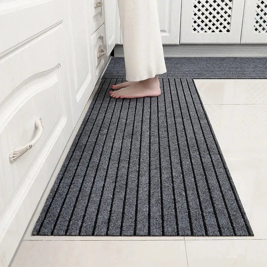 Modern Minimalist Square Floor Mat - Durable, Stain/Fade Resistant, Non-Slip Rubber Backing, Machine Washable for Indoor/Outdoor Use