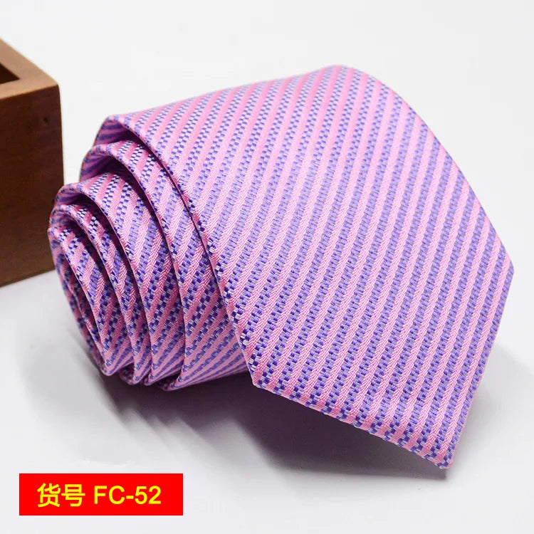 Men's Ties in 67 Styles - Solid, Stripe, and Floral Jacquard Neckties, 7-8cm Wide - Perfect for Daily Wear, Weddings and Gifts