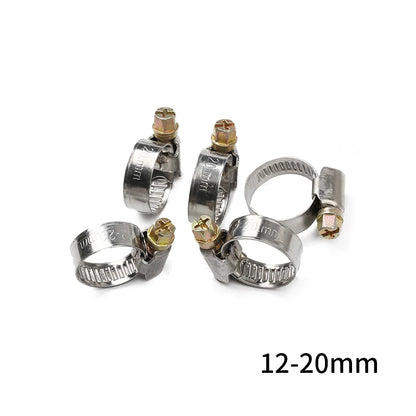 5/10pcs Genuine Jubilee Stainless Steel Pipe Clamps - Durable Worm Drive Hose Clips for Car Fuel Hose - Anti-Oxidation