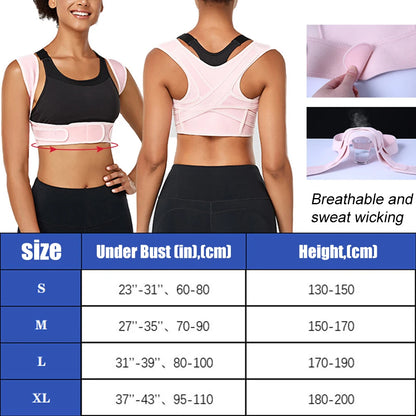 Adjustable Posture Corrector: Breathable Upper Back Brace for Neck, Shoulder, and Clavicle Support - Lumbar Pain Relief