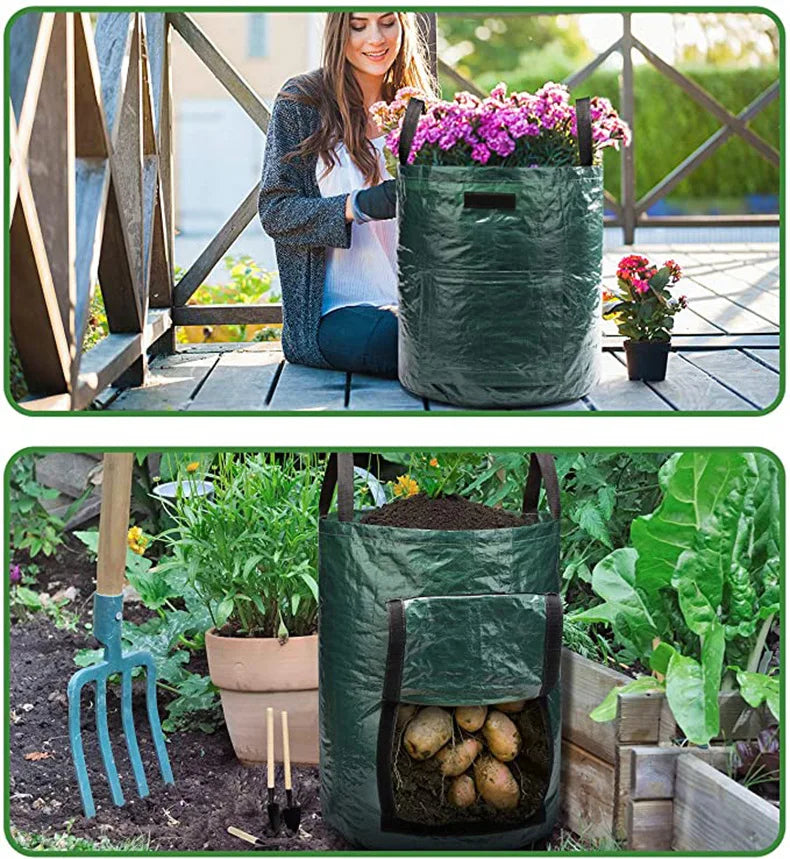 Potato Grow Bags – PE Vegetable Planter, DIY Fabric Grow Pot for Outdoor Garden, Available in 1-12 Gallon Sizes