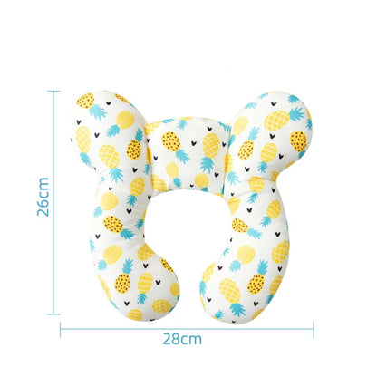 Cartoon Children's U-Shaped Pillow: Soft Cotton Baby Pillow for Travel, Car, and Stroller - Multi-Functional Support for Kids