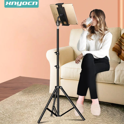 Adjustable Tablet Tripod Floor Stand Holder - Live Mount Support for 4-13 inch Tablets | Compatible with iPad Air, Pro 12.9, Lazy Holder Bracket