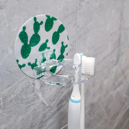 Creative Wall-Mounted Toothbrush Holder: Multipurpose Bathroom Storage Rack for Toothpaste, Razors, and More - Punch-Free Household Organizer