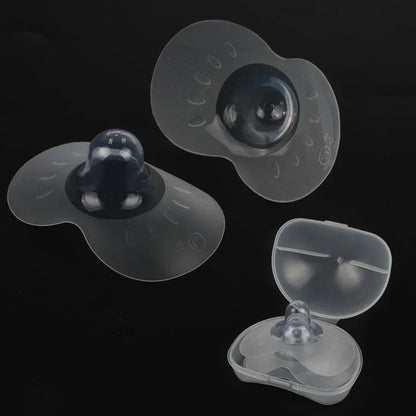 2Pcs Silicone Nipple Protectors: Breastfeeding Shields for Mothers - Protection Cover with Clear Carrying Case