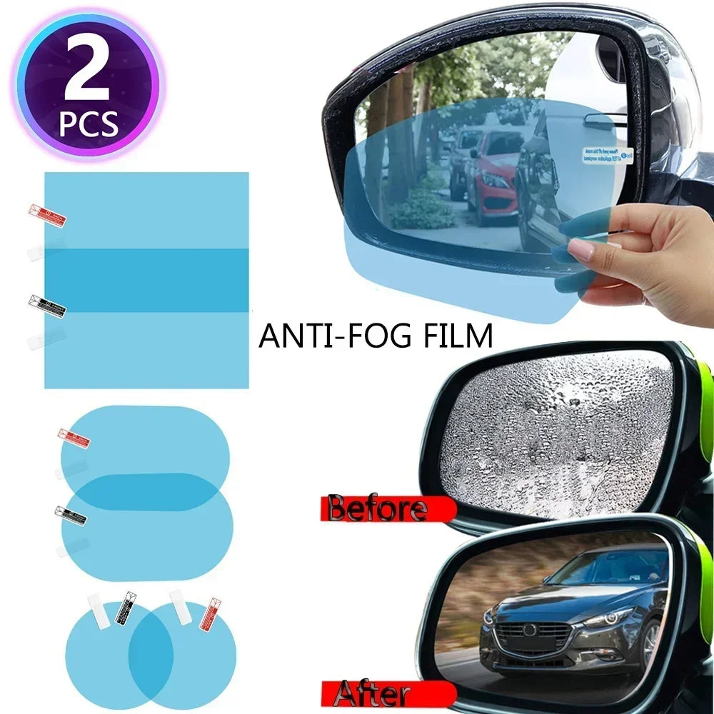 Car Rearview Mirror Protective Film - Anti-Fog, Anti-Glare, Waterproof, Rainproof Clear Membrane Sticker