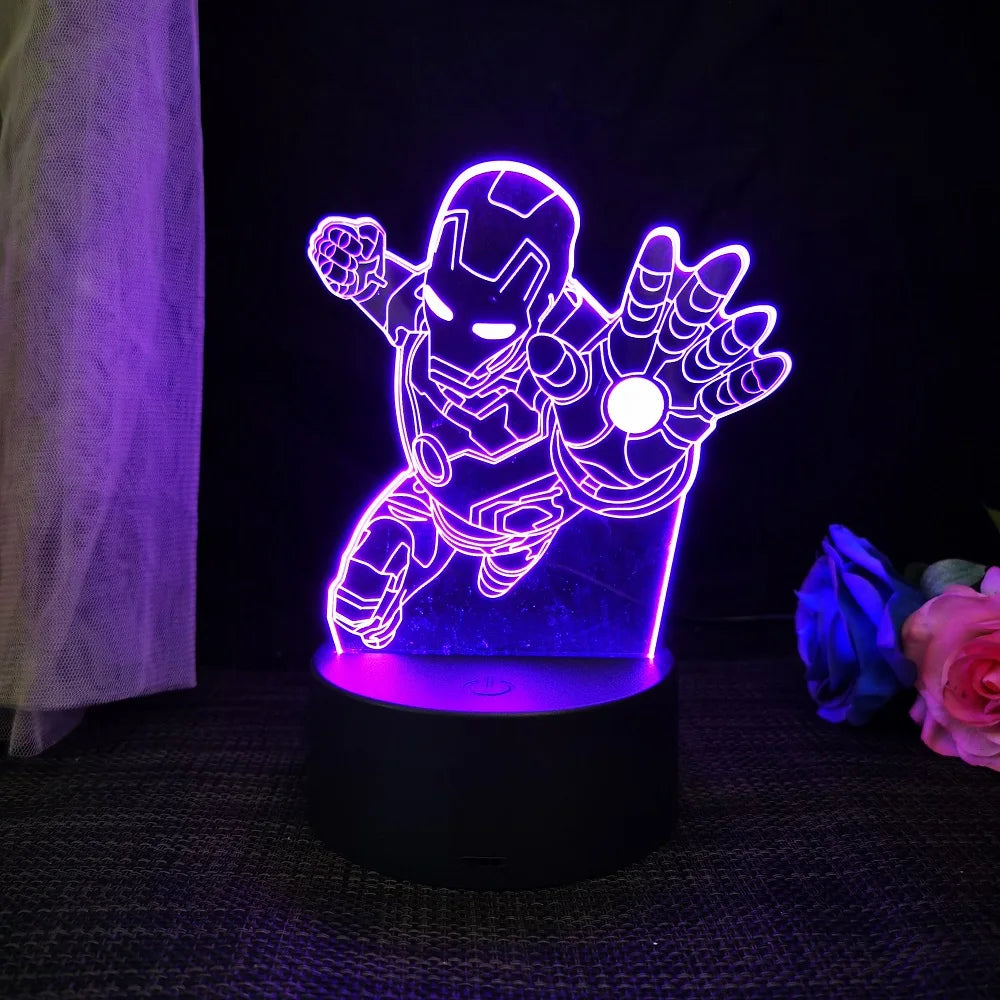 Spiderman 3D Acrylic Night Light – USB Stereo LED Desk Lamp | Phantom Light with USB and Battery Power | Surprise Birthday Gift