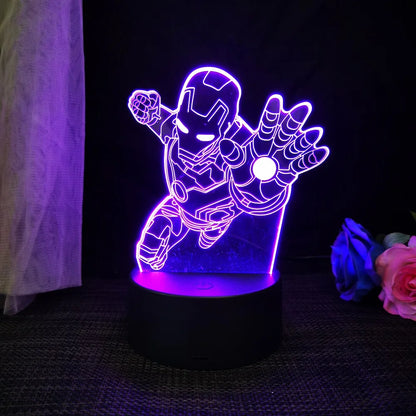 Spiderman 3D Acrylic Night Light – USB Stereo LED Desk Lamp | Phantom Light with USB and Battery Power | Surprise Birthday Gift