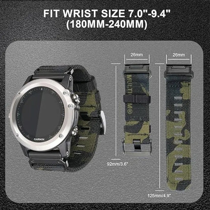 22/26mm Nylon Military Strap for GARMIN FENIX 7/7X PRO/6/6X – Soft, Wear-Resistant Replacement Band for Instinct and  965